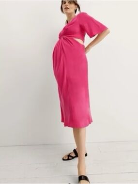 hatch pink dress Hatch Maternity Women's THE RICKY SLIP DRESS Bergonia Pink Size 2 (M/8-10) NEW